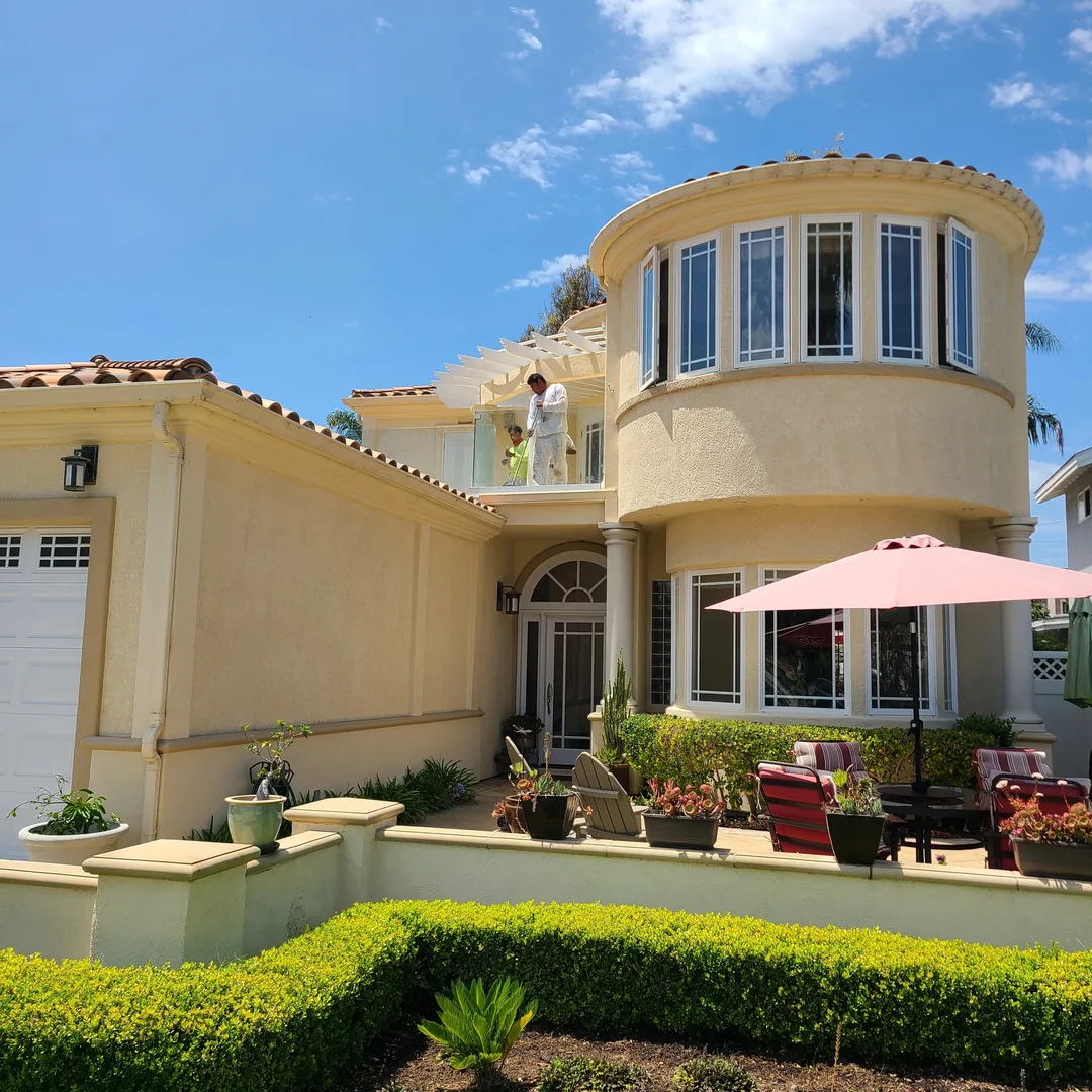 Exterior in progress in Huntington Beach by Sharp's Painting