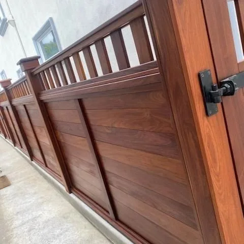 Wood gate restoration in Huntington Beach by Sharp's Painting